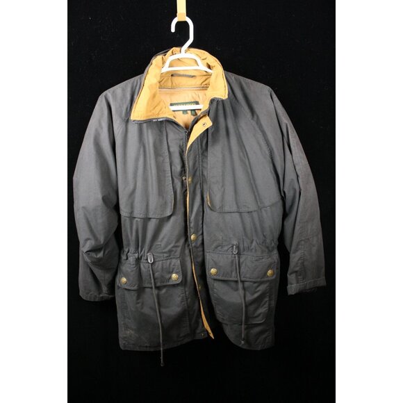 Men's Charcoal and Tan Puffer Jacket - Picture 1 of 6